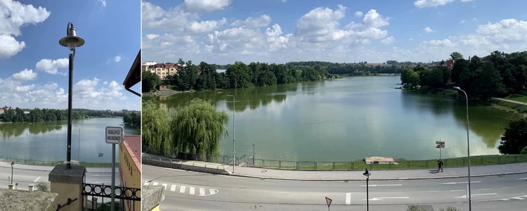 Pohled z hradeb nad centrálním parkovištěm