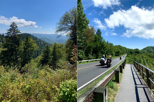 Někteří akčnější turisté si fotili panoramata i z jedoucího motocyklu, asi jinej gang