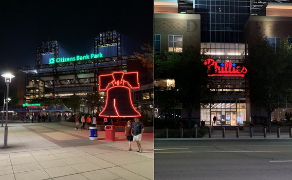 Při odchodu Citizens Bank Park krásně svítil a všichni domácí fanoušci se pokojně spokojeně rozešli do svých domovů