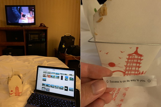 Večerní hotelový relax u The Shawshank Redemption a štěstíčko z čínského pokrmu hlásá, že bude dobře